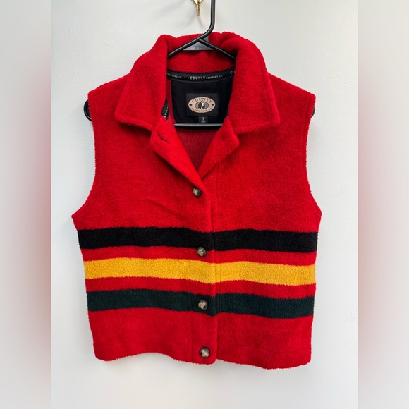 Vintage County Clothing Red Striped Vest - Picture 1 of 5